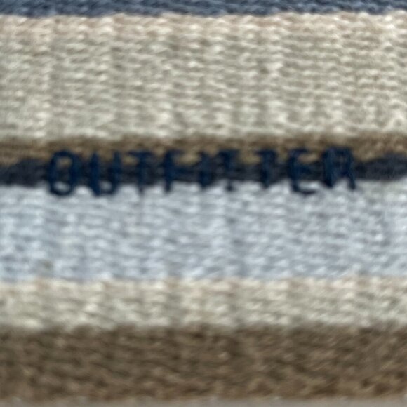 Eddie Bauer Outfitter Stripe Textile Belt Brass Buckle Leather Trim  34"-38" - Picture 8 of 10